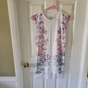 Brand Freeze. High low tank top with Floral sides.